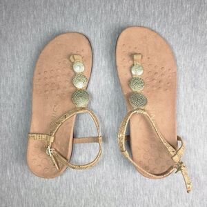 Vionic Lizbeth Gold Detail Thong Sandals Size 8